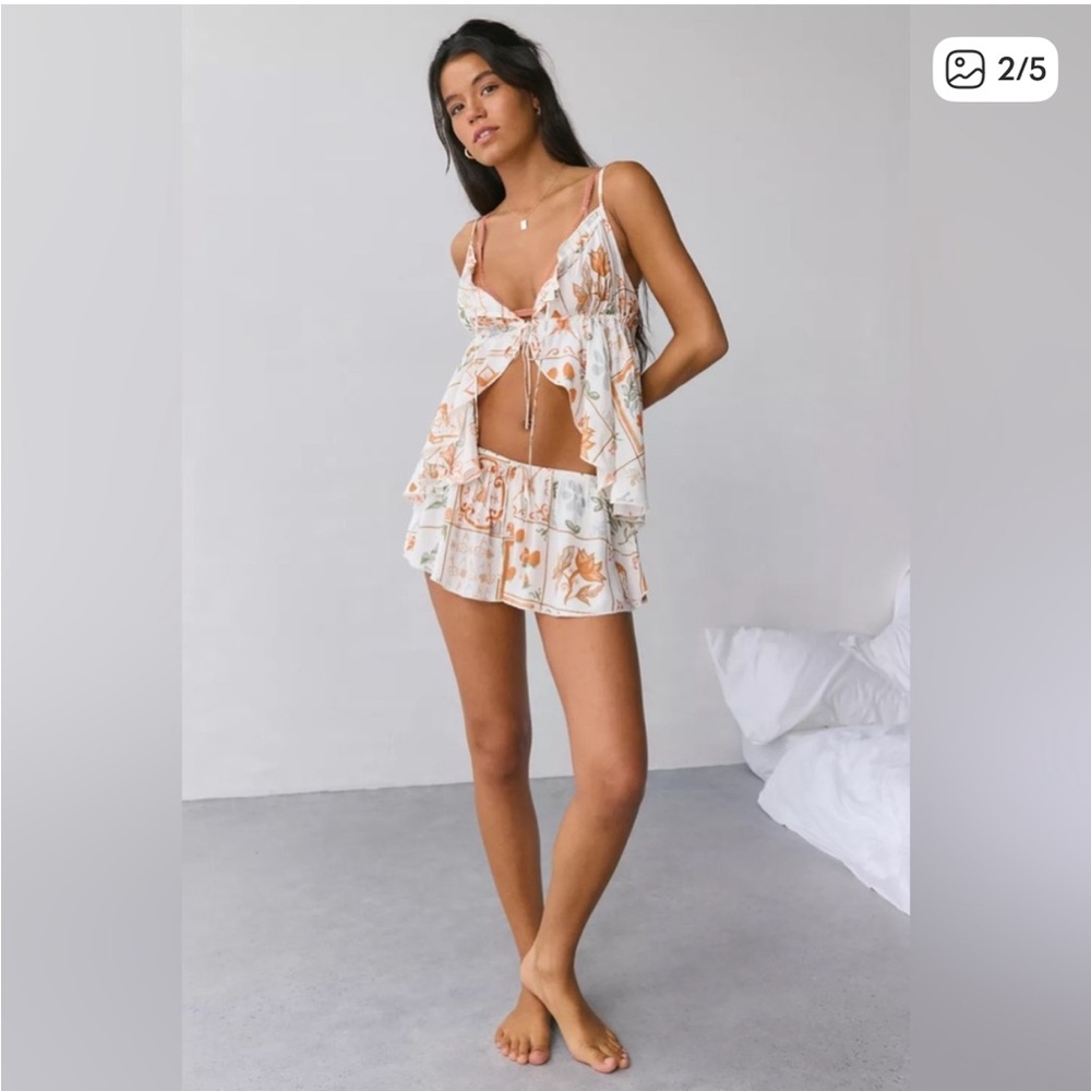 Out From Under Hydra Tie-Front Flyaway Cami & Micro Short Set - Picture 2 of 5